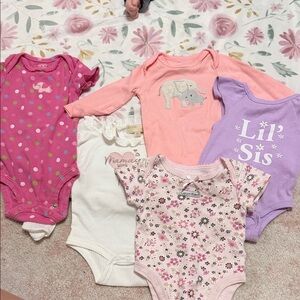Calvin Klein Baby Bodysuits - Pink, Purple, White